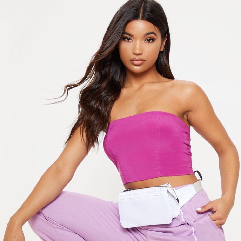 Violet Slinky Bandeau Crop Top